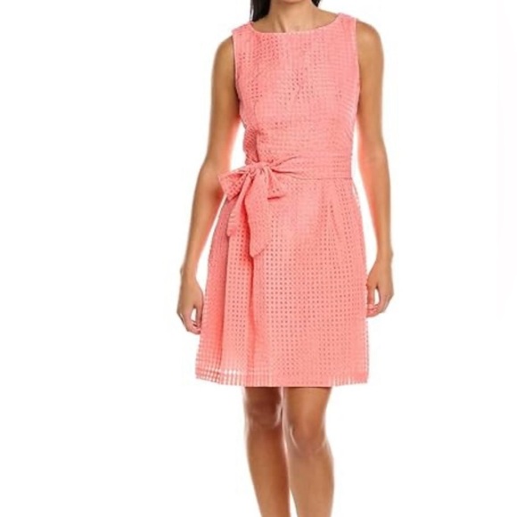 Anne Klein Coral Midi Dress with Bow Detail - Picture 1 of 6